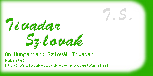 tivadar szlovak business card